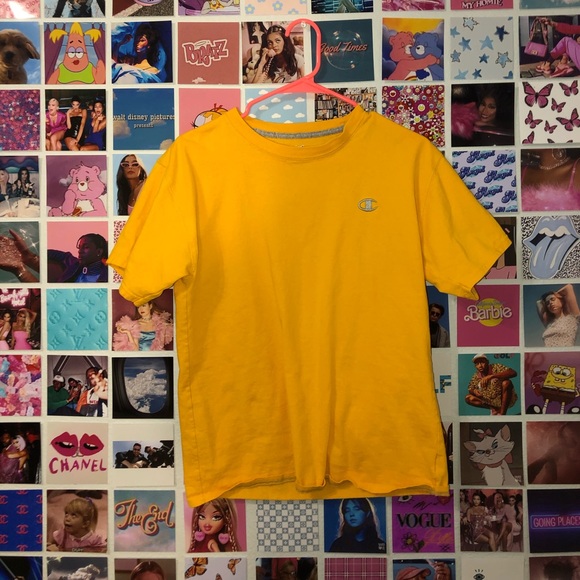 VINTAGE YELLOW CHAMPION TEE - Picture 1 of 3
